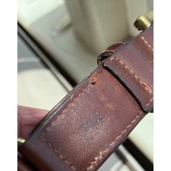 Polo Ralph Lauren Men’s Leather, Brass, and Canvas Belt, Size 38” Made In USA - Picture 13 of 13